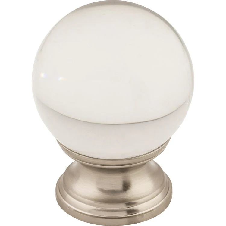 Knob Serene Clarity Clear Round for Decorative Hardware Brushed Satin Nickel Zinc Alloy 1-3/8 Inch 1-13/16 Inch - Frankwebs