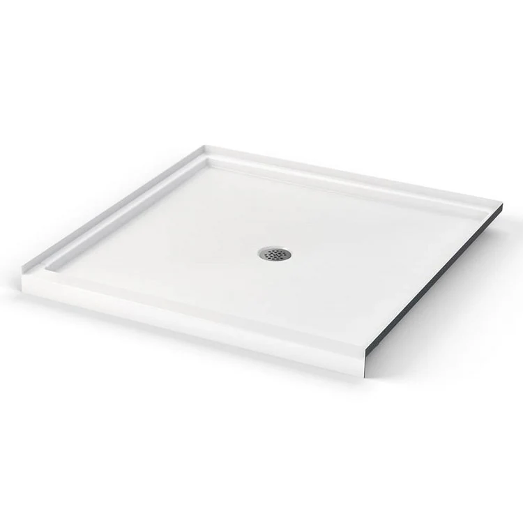 Shower Base Icon Alcove White 42 x 42 Inch AcrylX Center Drain Textured Floor - Frankwebs