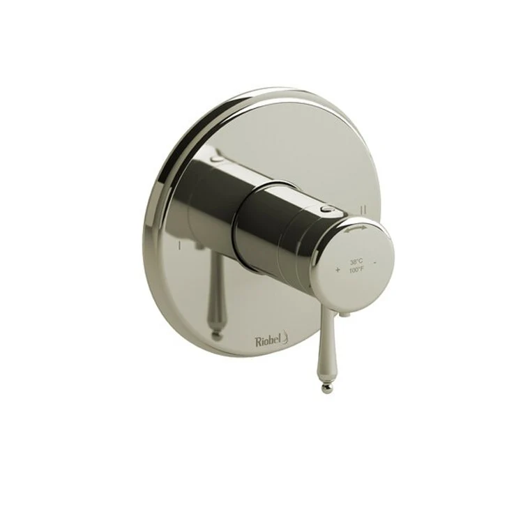 Thermostatic and Pressure Balance Valve Trim Retro 1/2 Inch Round 2-Way No Share 3 Function 1 Lever Brushed Nickel ADA 6.0 Gallons per Minute Brass - Frankwebs
