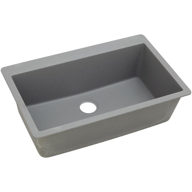 Kitchen Sink Quartz Classic 33 x 21 Inch Single Bowl Greystone Drop-In - Frankwebs
