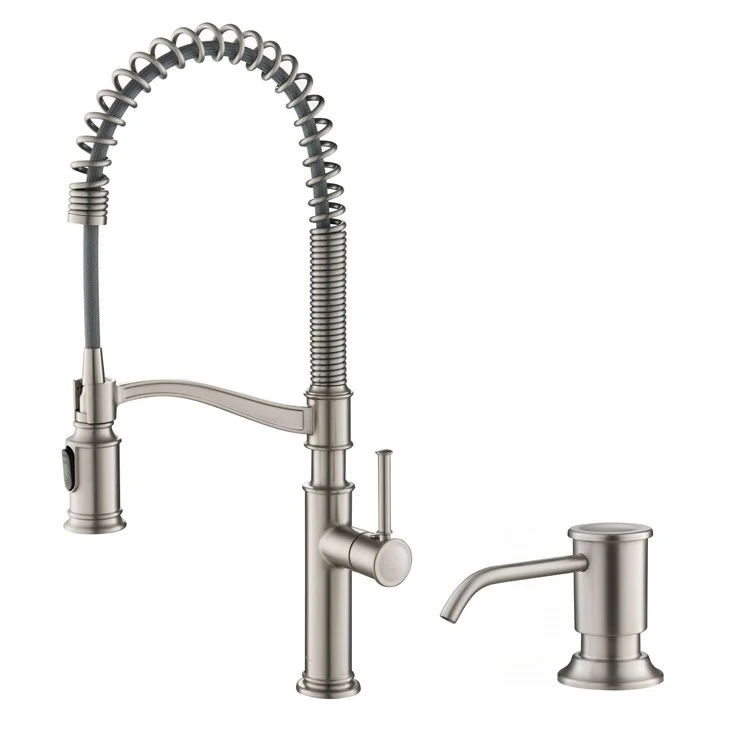 Sellette Commercial-Style Pull Down Kitchen Faucet with Deck Plate and Soap Dispenser - Frankwebs