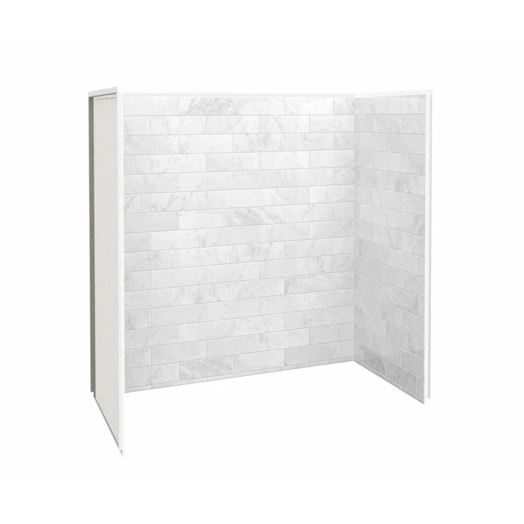 Tub Wall Utile 3 Piece 60 x 32 x 60 Inch Marble Carrara Composite 60x32x60 Inch - Frankwebs