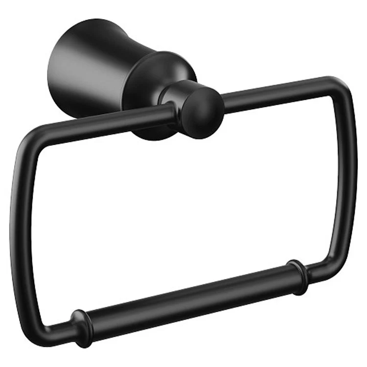 Towel Ring Dartmoor Rectangular Matte Black Zinc Wall Mount 6-21/32 x 3-1/2 x 4-13/32 Inch - Frankwebs