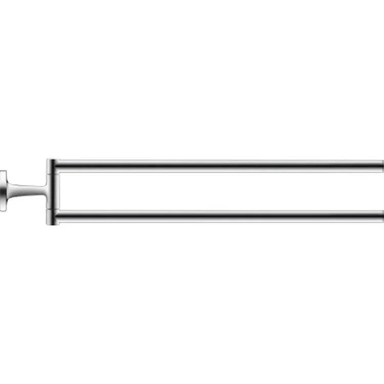 Towel Bar Starck T 18-1/4 Inch Rail 2 Swiveling 3-1/8 Inch Arms Chrome 3-1/8 Inch - Frankwebs