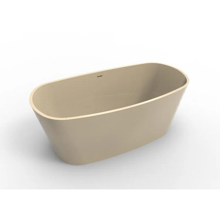 Soaking Tub Metro Collection Biscayne 64 x 31 Inch Freestanding Tub Only Center Almond Hydroluxe SS - Frankwebs