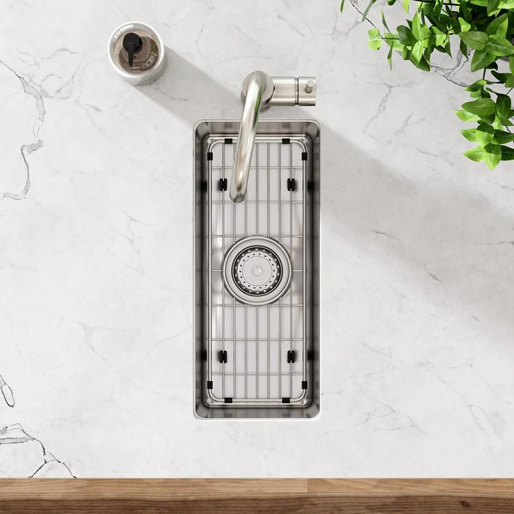 Sink Grid Crosstown Bottom Grid 6.5 x 17 Inch Polished Stainless Steel - Frankwebs