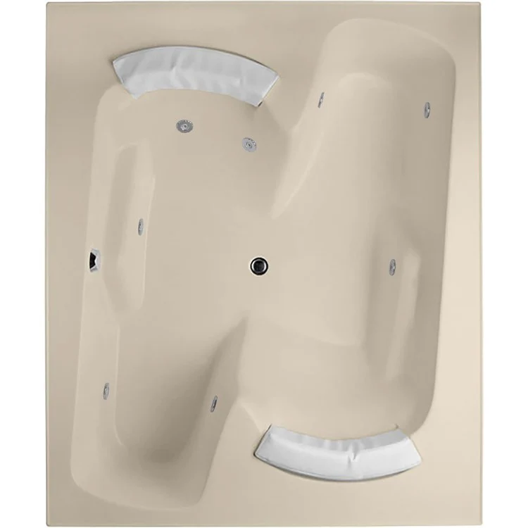 Whirlpool Tub Designer Collection Penthouse 72 x 60 x 20 Inch Drop-In Almond Rectangle - Frankwebs