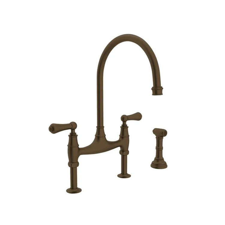 Kitchen Faucet Georgian Era 7-7/8 Inch Spread 2 Lever Polished Nickel Bridge Swivel Spout 1.8 Gallons per Minute - Frankwebs