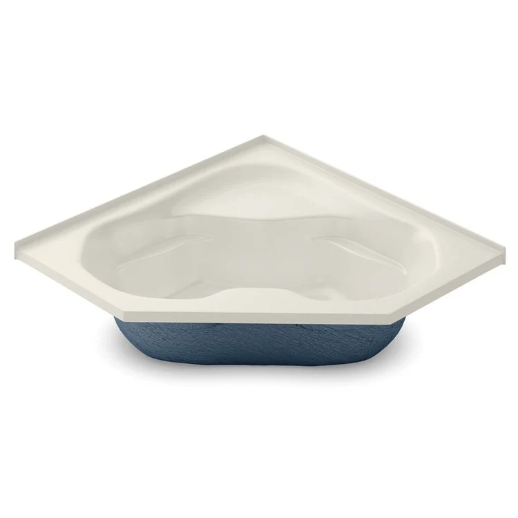 Tub 59 x 59 x 21-1/2 Inch Corner Apronless Bodyfit Self-Rimming with Flange Front Center Drain Outlet Bone AcrylX - Frankwebs