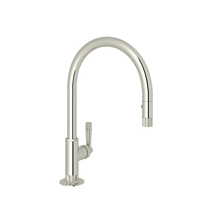 Kitchen Faucet Graceline Pull Down 1 Metal Lever Polished Nickel 9-1/16 Inch Reach 3-7/64 Inch 15-3/64 Inch - Frankwebs