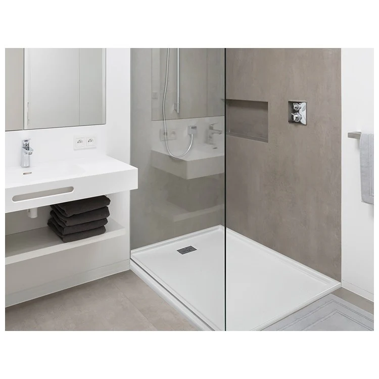 Shower Base Multiple Threshold Biscuit 60 x 36 Inch Acrylic Left Hand Drain - Frankwebs