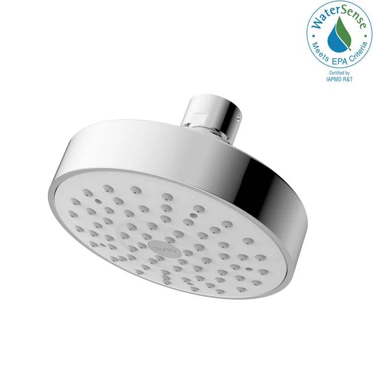 Showerhead L 1 Function Modern Round Polished Chrome 4 Inch 1.75 Gallons per Minute WaterSense Rubber Nozzles - Frankwebs