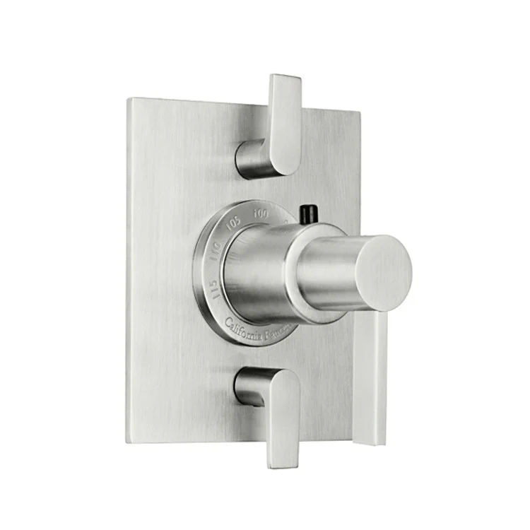 Thermostatic Trim Bel Canto Rectangular Flat StyleTherm with 2 Volume Control 3 Lever Satin Nickel ADA for Requires THT52-R Or THT52D2-R Valve Faceplate and Handles Brass - Frankwebs