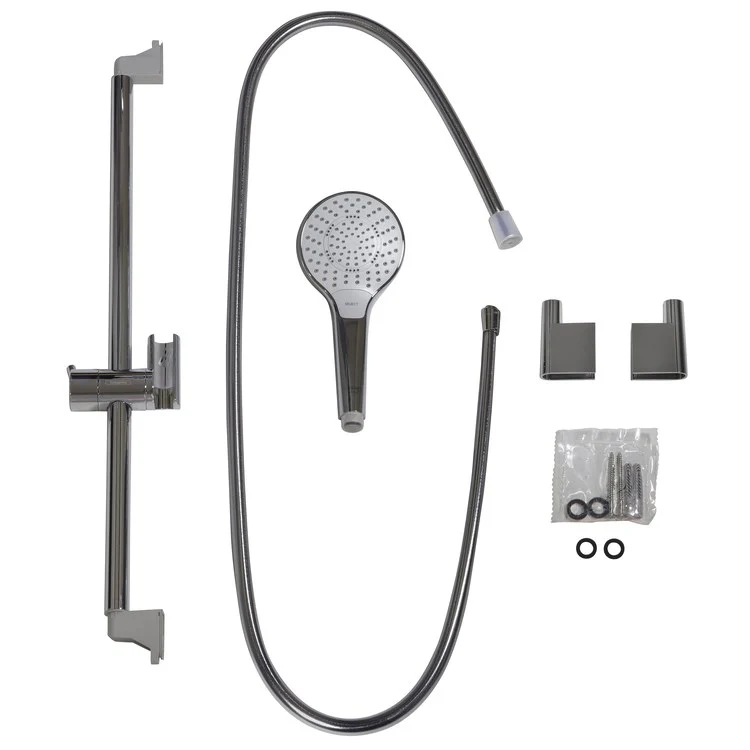 Wall Bar Croma Select S Chrome 24 Inch Includes 1.75GPM SoftRain IntenseRain Pulsating Massage Sprays Handshower Wall Bar Handshower Hose Slider - Frankwebs