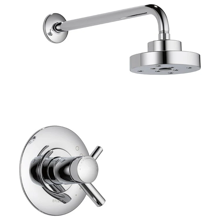 Shower Trim Odin TempAssure Thermostatic 2 Lever Brilliance Luxe Gold ADA 1.75 Gallons per Minute 1 Function H2Okinetic - Frankwebs