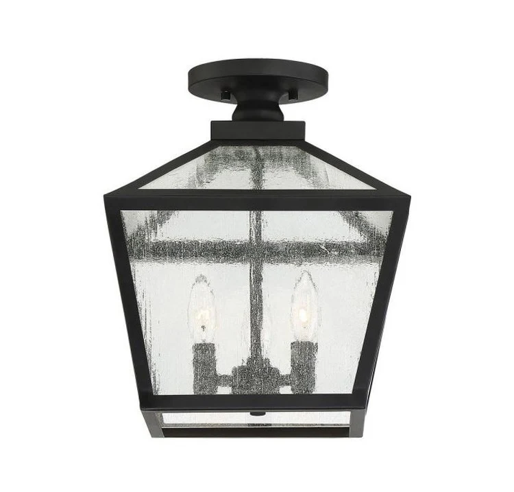 Woodstock Three-Light Outdoor Flush Mount Ceiling Fixture Lantern - Frankwebs
