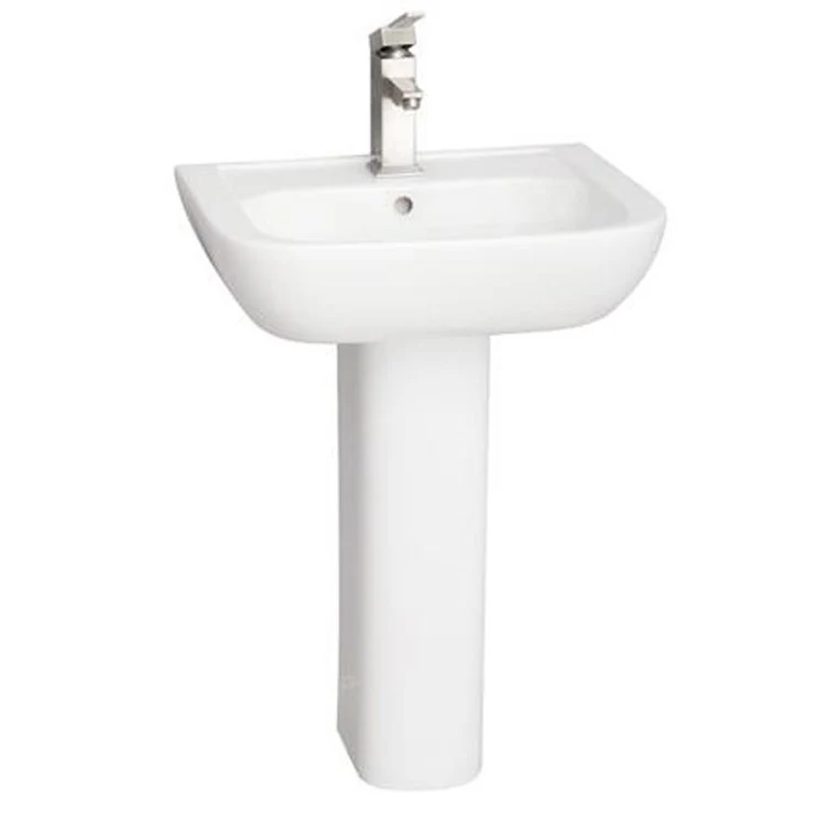 Pedestal Lavatory Caroline 450 Centerset White Rectangular - Frankwebs