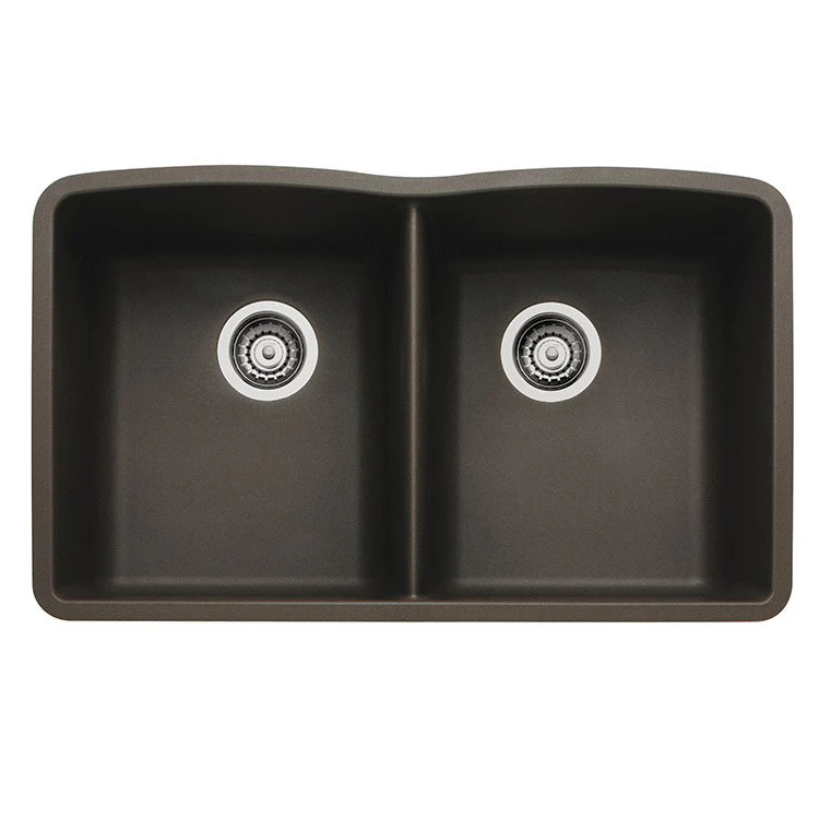 Kitchen Sink Diamond 32 x 19 Inch Double Bowl Equal Double Bowl Coal Black Undermount - Frankwebs