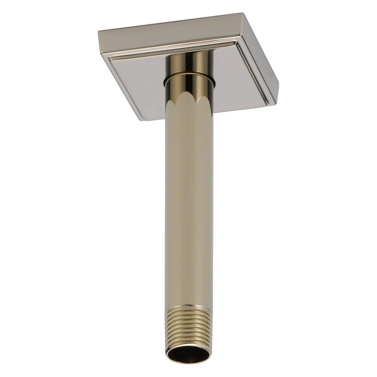 Shower Arm Universal Showering with Square Flange Brilliance Luxe Gold 6 Inch 1/2