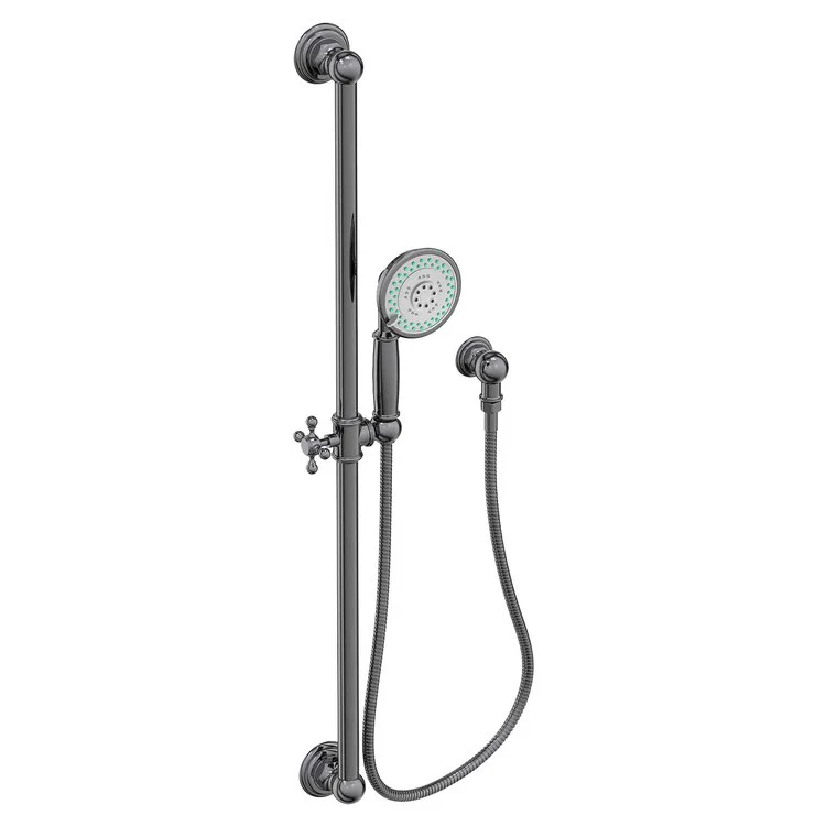 Handshower Set Tub and Shower Slidebar with Cross Handle Midnight Chrome 3 Function 1.8 Gallons per Minute - Frankwebs