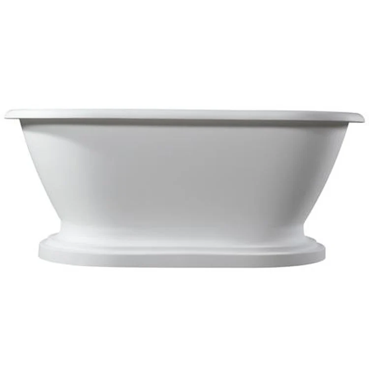 Freestanding Tub Winslow 66 Inch Gloss White Oval Resin No Faucet Holes Rolled Rim - Frankwebs