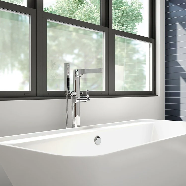 Zura Single Handle Freestanding Floor Mount Tub Filler with Handshower - Frankwebs