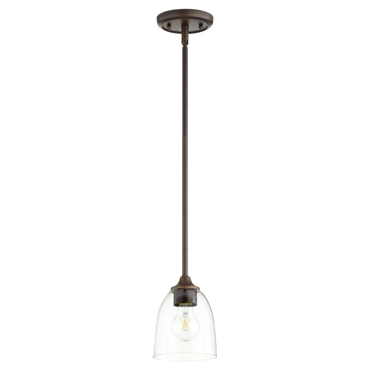 Jardin Single-Light Mini Pendant with Clear Seeded Glass Shade - Frankwebs