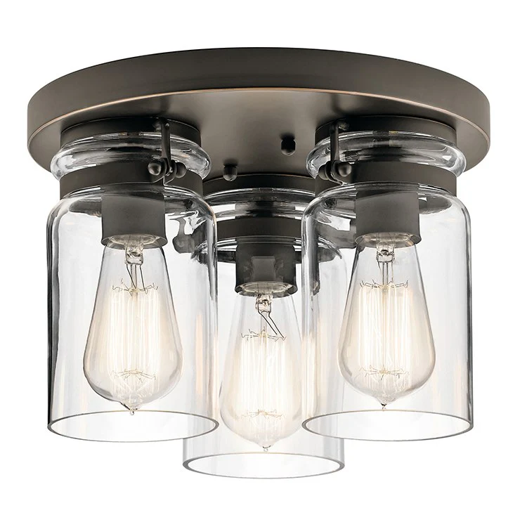 Brinley Three-Light Flush Mount Ceiling Fixture - Frankwebs
