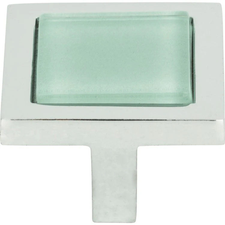 Knob Atlas Spa Green Square Brushed Nickel Zinc Alloy 1-3/8 Inch - Frankwebs