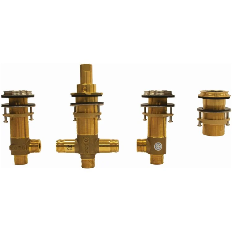 Rough-In 4 Hole Roman Tub Filler 1/2 Inch Forged Brass Brushed Nickel - Frankwebs