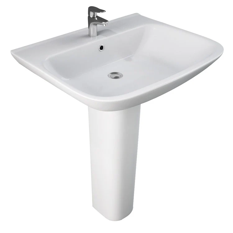 Pedestal Lavatory Eden 650 White Rectangular - Frankwebs