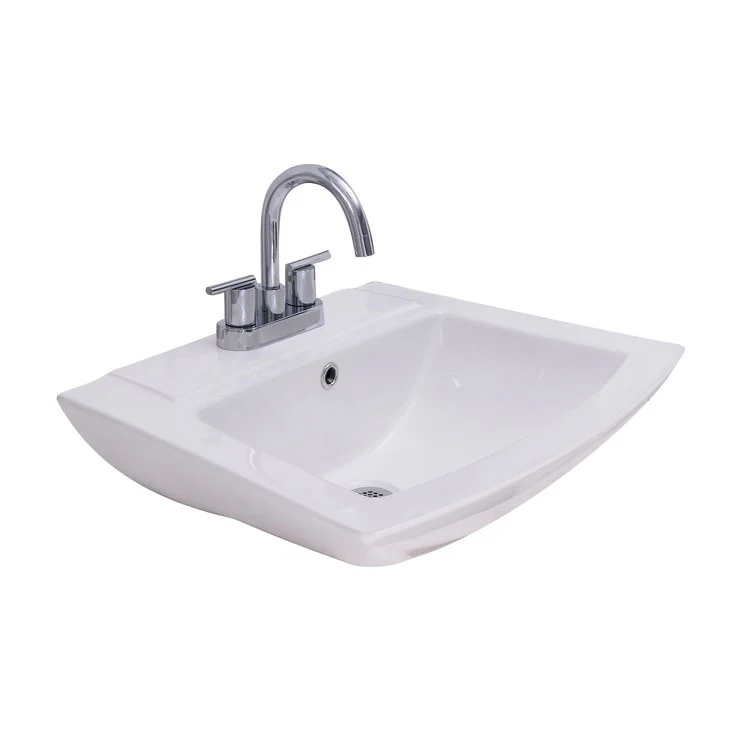 Lavatory Sink Burke Wall Hung 19-1/4 Inch 4 Inch Spread Rectangle White - Frankwebs