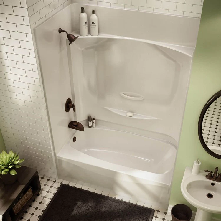 Tub and Shower Module 59-7/8 x 32 x 79-1/4 Inch AcrylX Left Hand White - Frankwebs