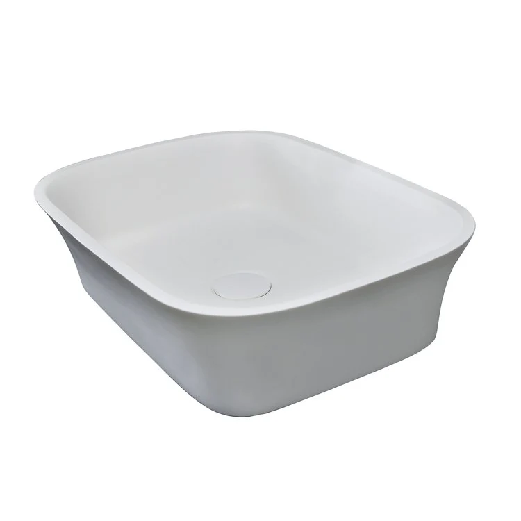 Vessel Jeri Above Counter Rectangle Gloss 22 Inch White Gloss Resin - Frankwebs