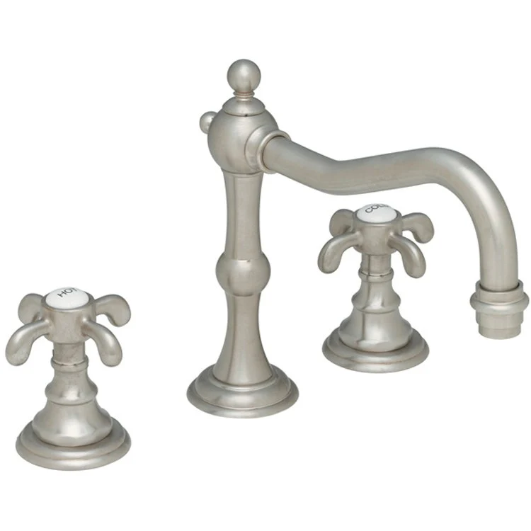 Lavatory Faucet Salinas Widespread 8 Inch Spread 2 Cross Polished Nickel 1.2 Gallons per Minute Spout Height 3-11/16 Inch - Frankwebs