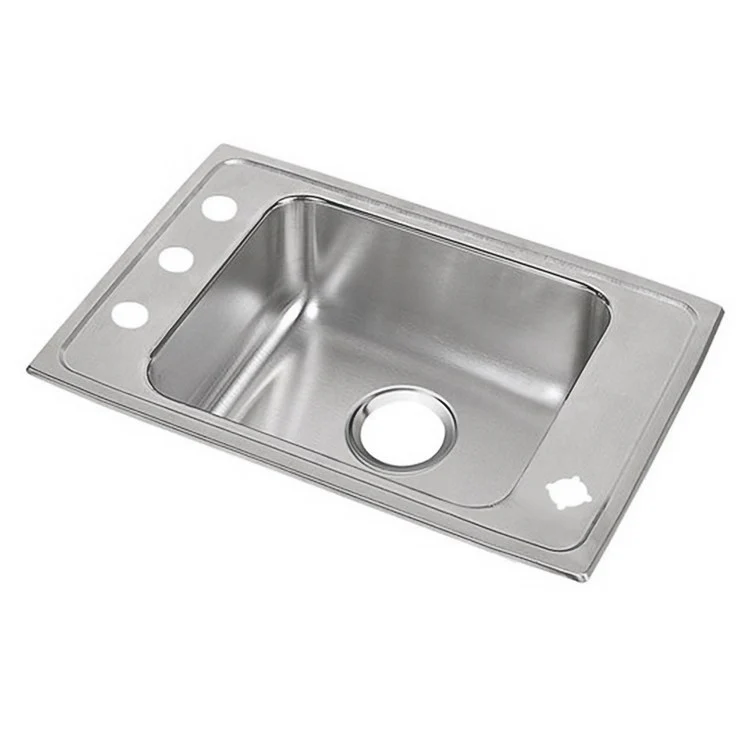 Classroom Sink Lustertone 31 x 19.5 Inch Single Bowl ADA FR4 Hole Lustrous Satin Drop-In Minimum Cabinet Size 36 Inch 6-1/2 Inch 18 Gauge Bottom Only Pads 64090014 Mounting Hardware Included for Countertops Up to 3/4IN - Frankwebs