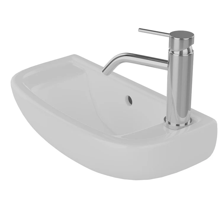 Lavatory Sink Compact Slim Line Right 18 Inch Rectangle White - Frankwebs