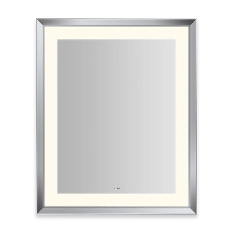 Wall Mirror Sculpt 27W x 33H Inch Polished Nickel Chamfer Museum Frame Lighted Title 24 Rectangular Polished - Frankwebs