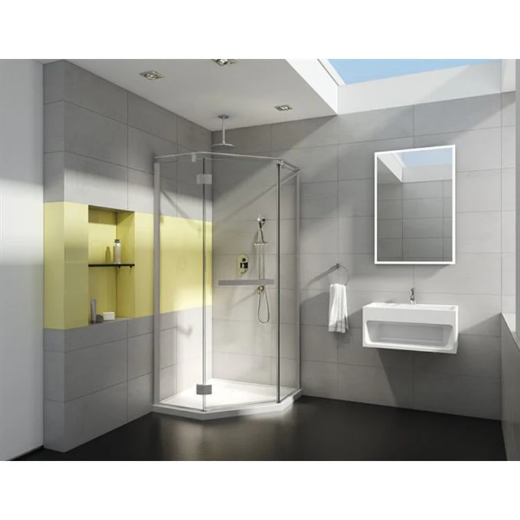 Shower Door Pura Neo-Angle 36 x 78 Inch Matte Black Clear 1/4 Inch - Frankwebs