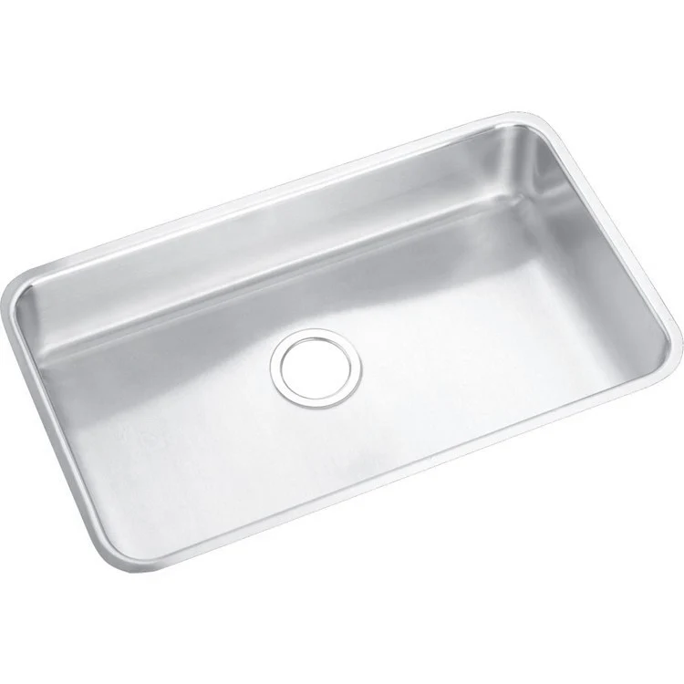 Kitchen Sink Lustertone Classic 30.5 x 18.5 Inch Single Bowl ADA Lustertone Undermount Rectangle Drain Location Rear Center Depth 5-3/8 Inch Bottom Only Pads - Frankwebs