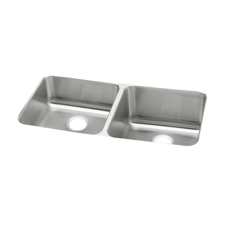 Kitchen Sink Lustertone Classic 30.75 x 18.5 Inch Depth 7-7/8 and 10 Inch Double Bowl Equal Kit Lustrous Satin Undermount Drain Location Rear Center - Frankwebs
