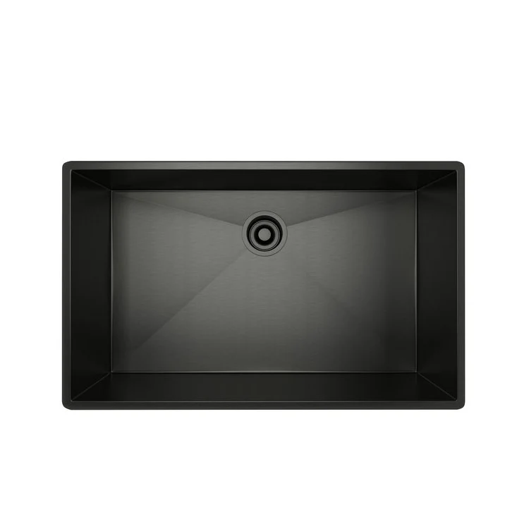 Kitchen Sink Forze 30 Inch Single Bowl 1 Hole Black Stainless Steel Undermount/Drop-In Rectangle - Frankwebs