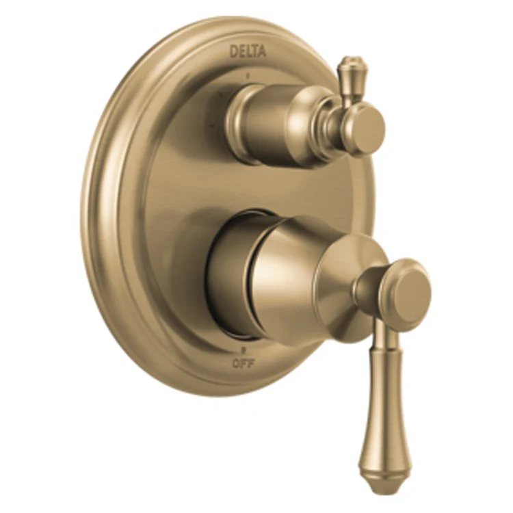 Valve Trim Cassidy Monitor 14 Traditional with 3 Setting Integrated Diverter 2 Lever Brilliance Champagne Bronze ADA for MultiChoice Universal Rough-In Valve R22000 Series - Frankwebs