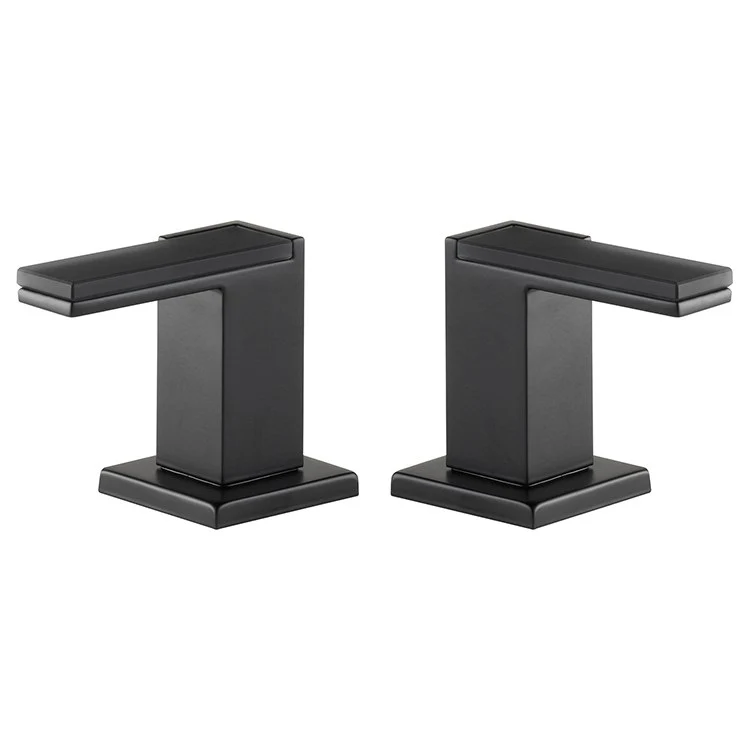 Siderna Widespread Metal Bathroom Faucet/Bidet Lever Handle Set with Solar Gray Glass Accents - Frankwebs