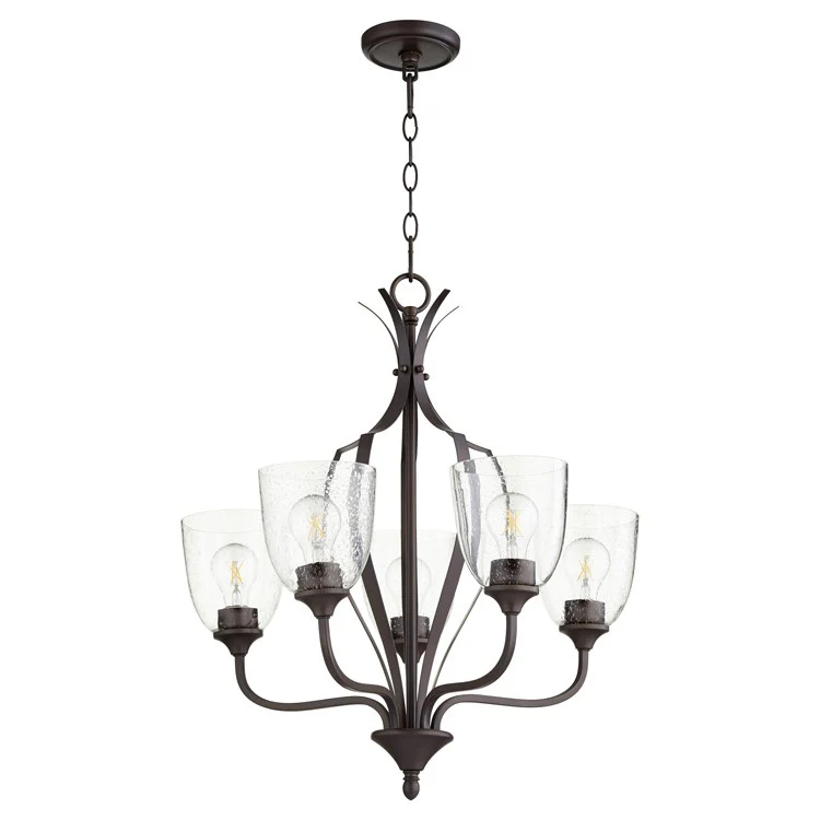 Jardin Five-Light Chandelier with Clear Seeded Glass Shades - Frankwebs