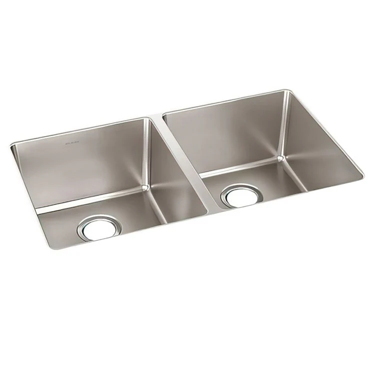 Kitchen Sink Lustertone Iconix 32.75 x 19.5 Inch Double Bowl Luminous Satin Undermount - Frankwebs