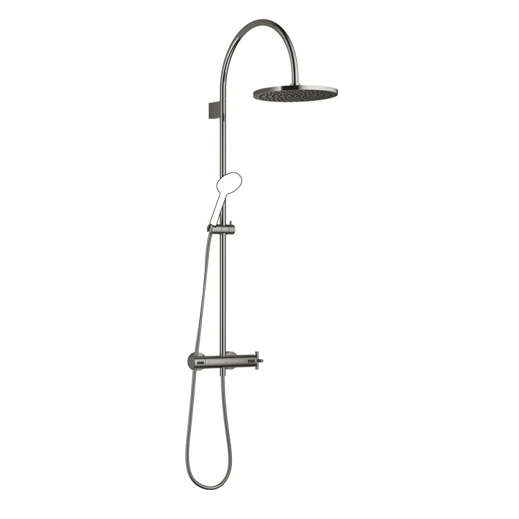 Shower Set TARA Exposed with Thermostat Less Handshower 1 Cross Dark Chrome 1.8 Gallons per Minute - Frankwebs
