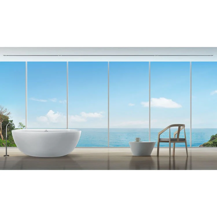 Soaking Tub Metro Collection Alamo 66 x 34 Inch Freestanding Tub Only Center White Hydroluxe SS - Frankwebs