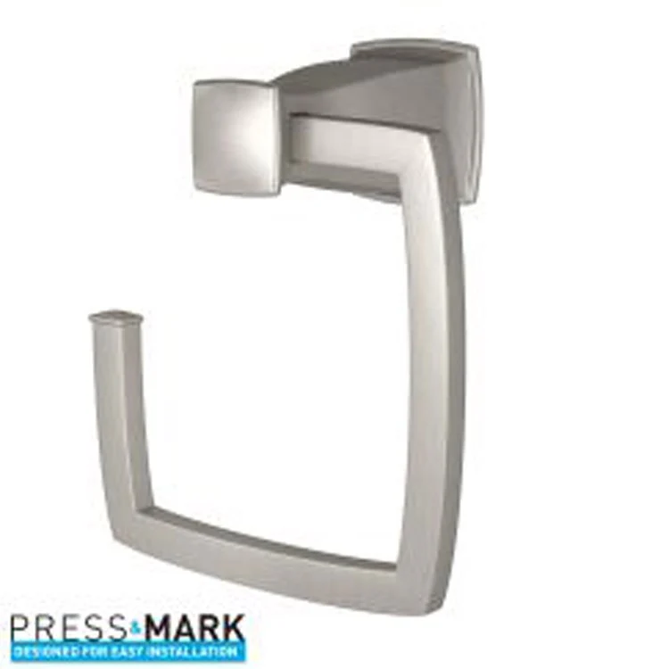 Towel Ring Hensley 7 x 6-4/5 x 4 Inch Open with Press and Mark Brushed Nickel 3-3/8 Inch - Frankwebs