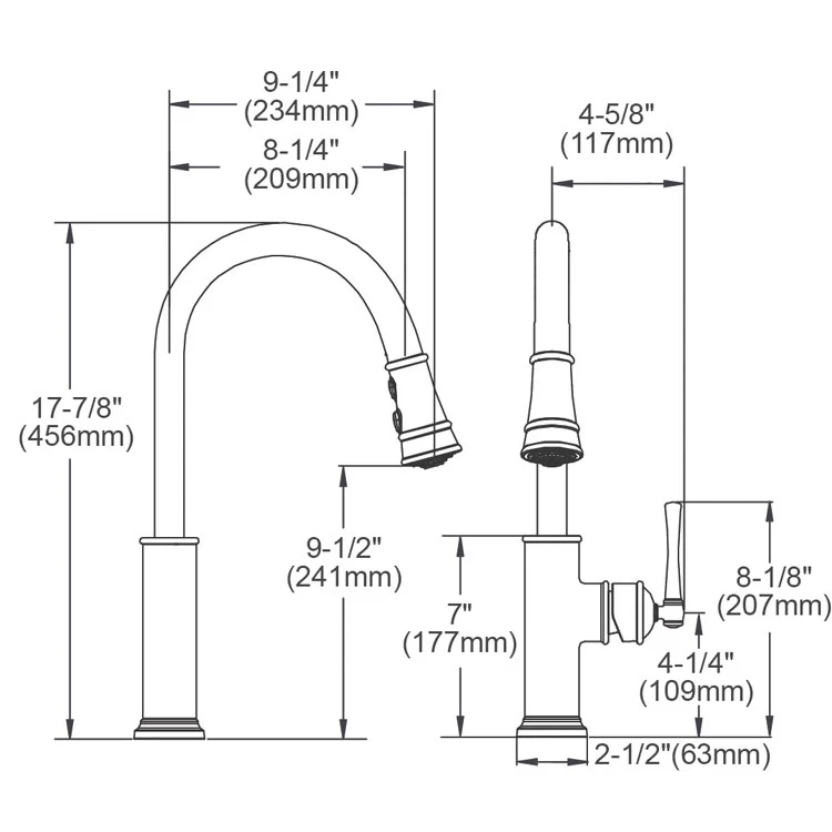 Kitchen Faucet Explore Deck Mount 1 Lever ADA Lustrous Steel Pull Down Spray 1 Hole Spout Height 17-7/8 Inch - Frankwebs